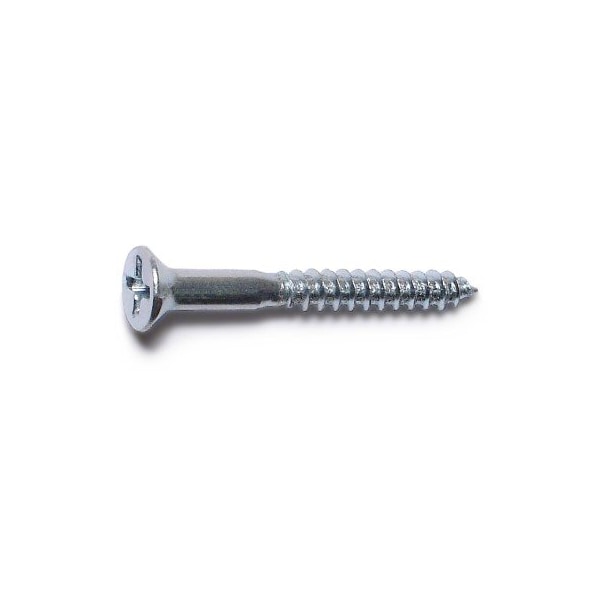 Midwest Fastener Wood Screw, #6, 1-1/4 in, Zinc Plated Steel Flat Head Phillips Drive, 100 PK 02538 - main